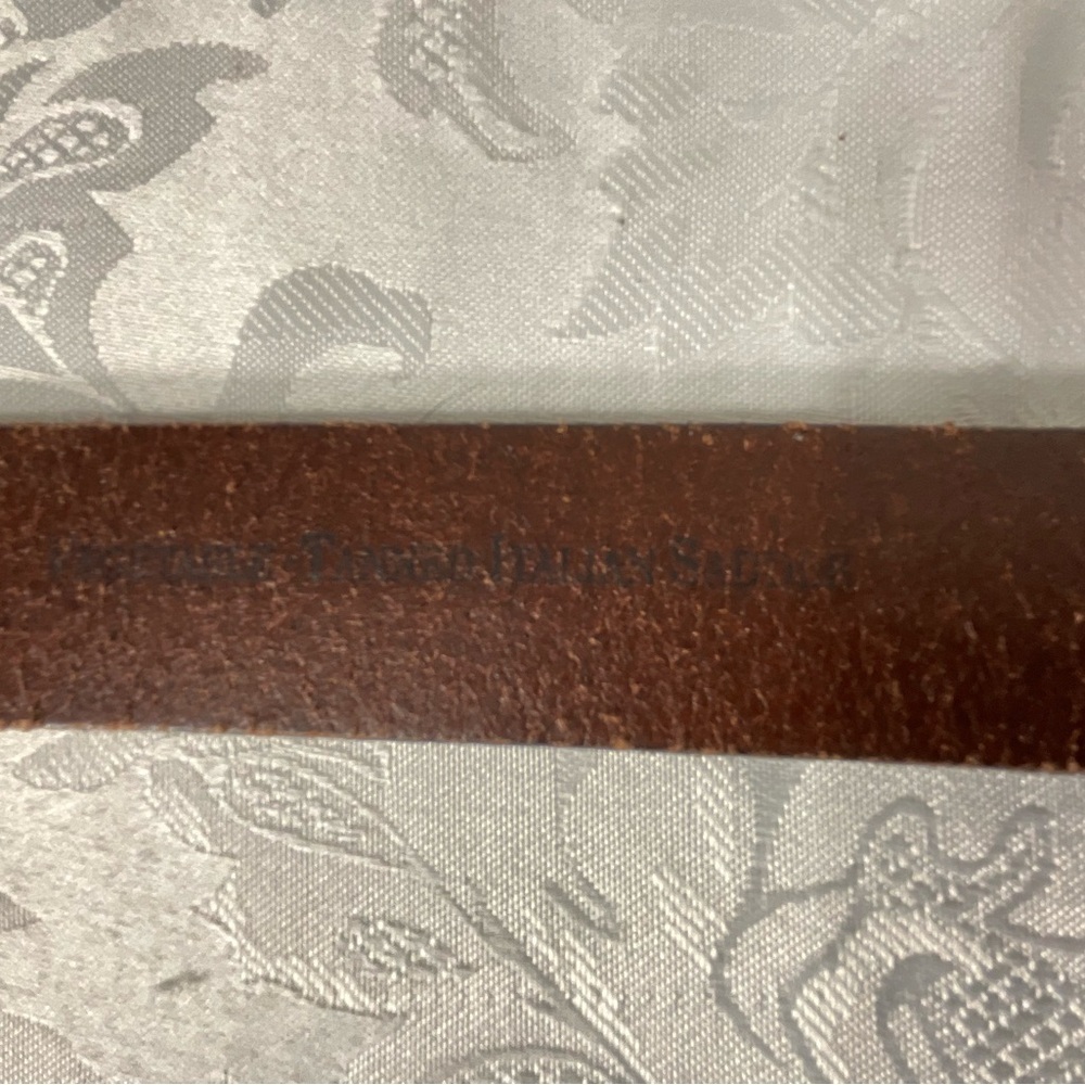 Ralph Lauren Polo Mens Reddish Brown Leather Belt 37 Inches Length Made In Italy - Picture 6 of 7